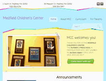 Tablet Screenshot of medfieldchildrenscenter.com